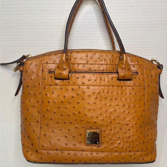 Dooney & Bourke Ostrich Leather Zip Top Satchel - Picture 1 of 15